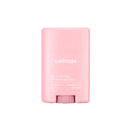 celimax Oil Control Mattifying Sun Stick β 19g Korean chemical sunscreen stick with silky powder finish available at Atelier De Glow UAE.