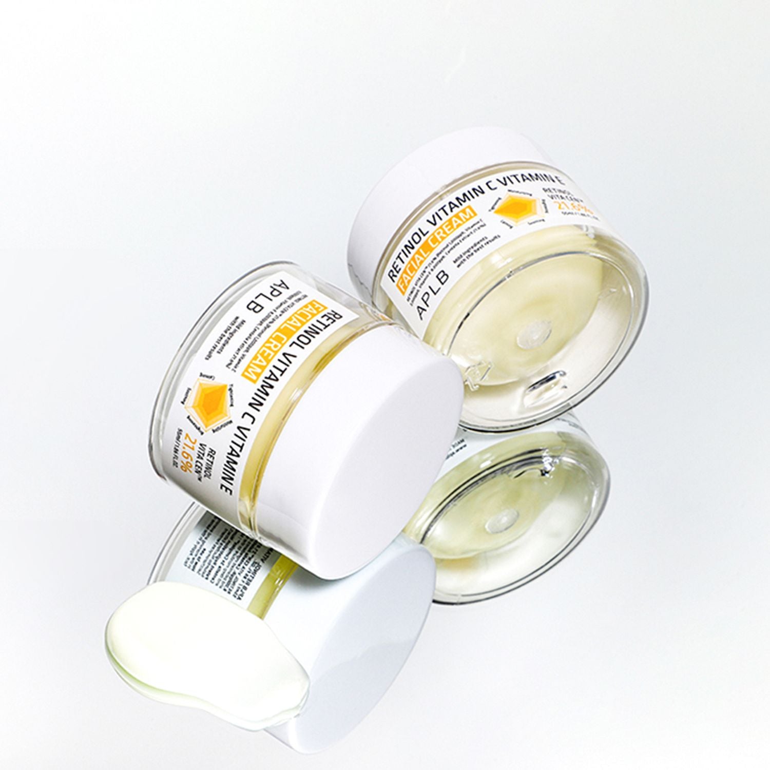 Velvety, nourishing texture of APLB Retinol Vitamin C E Cream β Night-time Korean repair cream for a smooth "Glass Skin" finish at Atelier De Glow UAE.