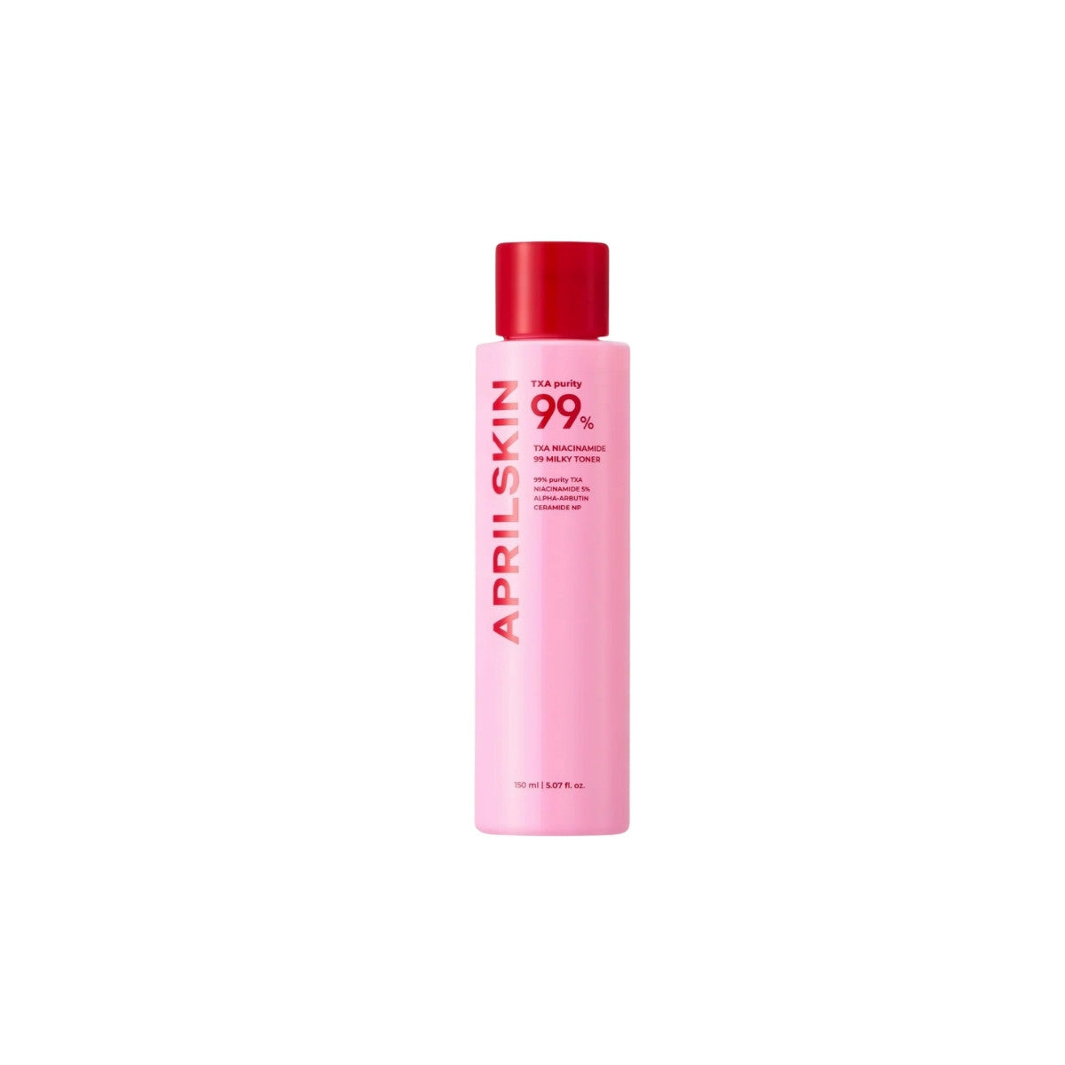 APRILSKIN TXA Niacinamide 99 Milky Toner – 150ml Korean brightening toner with Tranexamic Acid and 99% pure Niacinamide available at Atelier De Glow UAE.