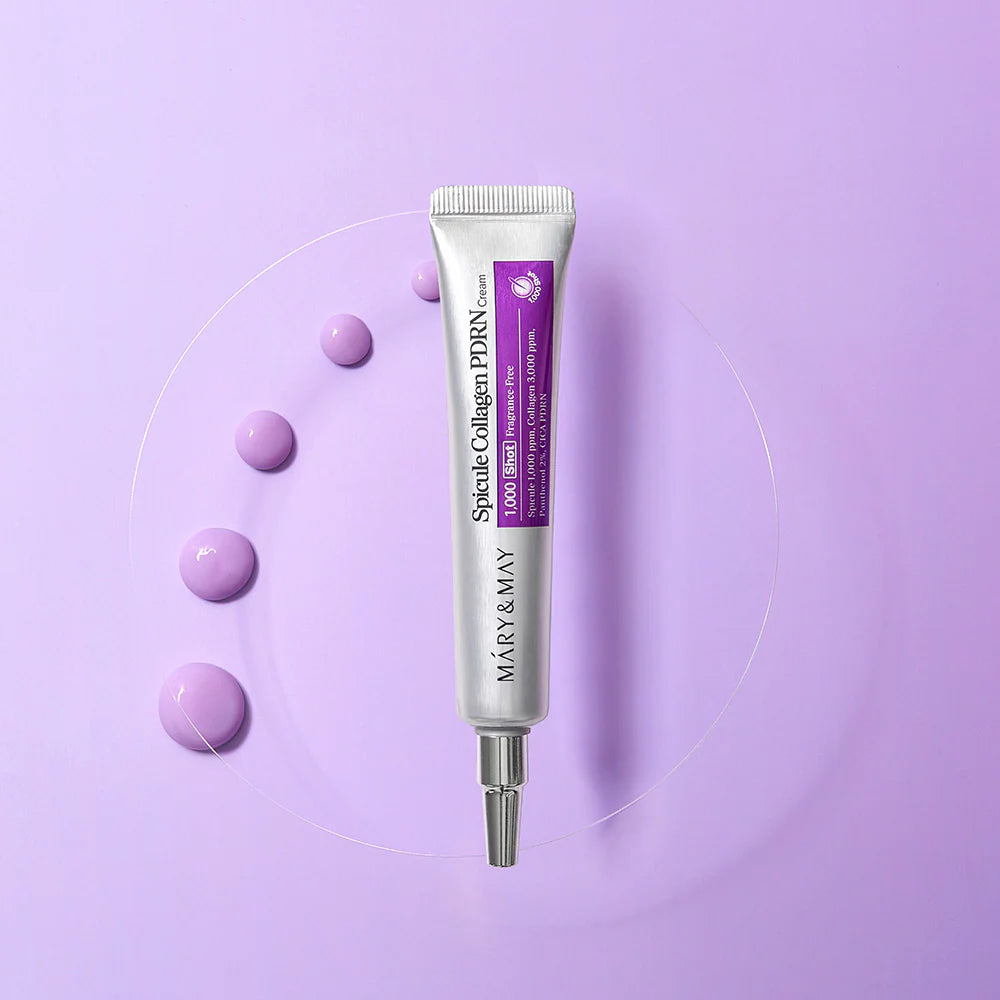 MARY & MAY PDRN Spicule Cream – Professional-grade "Topical Bio-Needling Scaffold & Cell-Reboot Matrix" for an ultra-smooth, high-definition "Glass Skin" lift, shop at Atelier De Glow UAE.