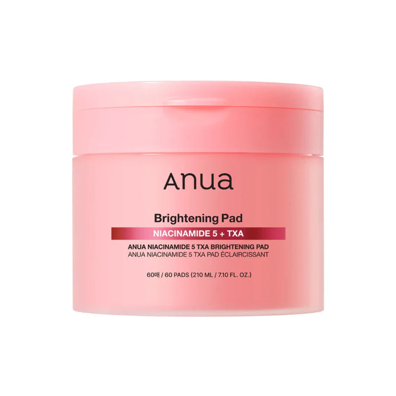 Anua Niacinamide 5% + TXA Brightening Pad 60 pads – Korean toning pads with Tranexamic Acid and Vitamin C available at Atelier De Glow UAE.