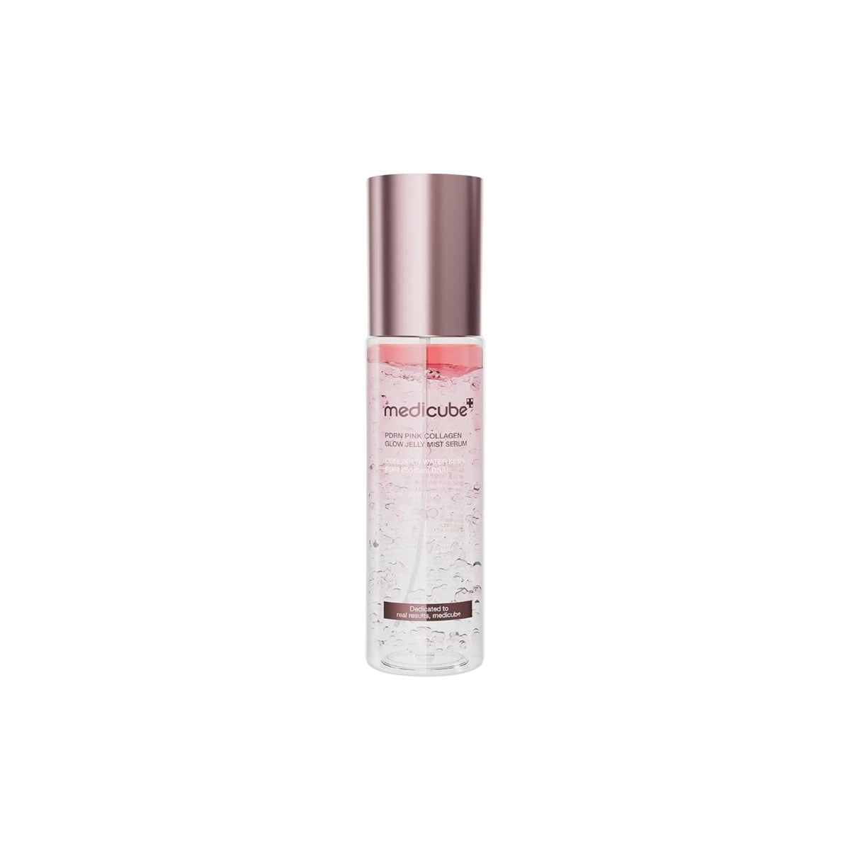 Medicube PDRN Pink Collagen Glow Jelly Mist Serum – 100ml 2-in-1 spray-on vitamin jelly serum with Salmon DNA and Hydrolyzed Collagen available at Atelier De Glow UAE.