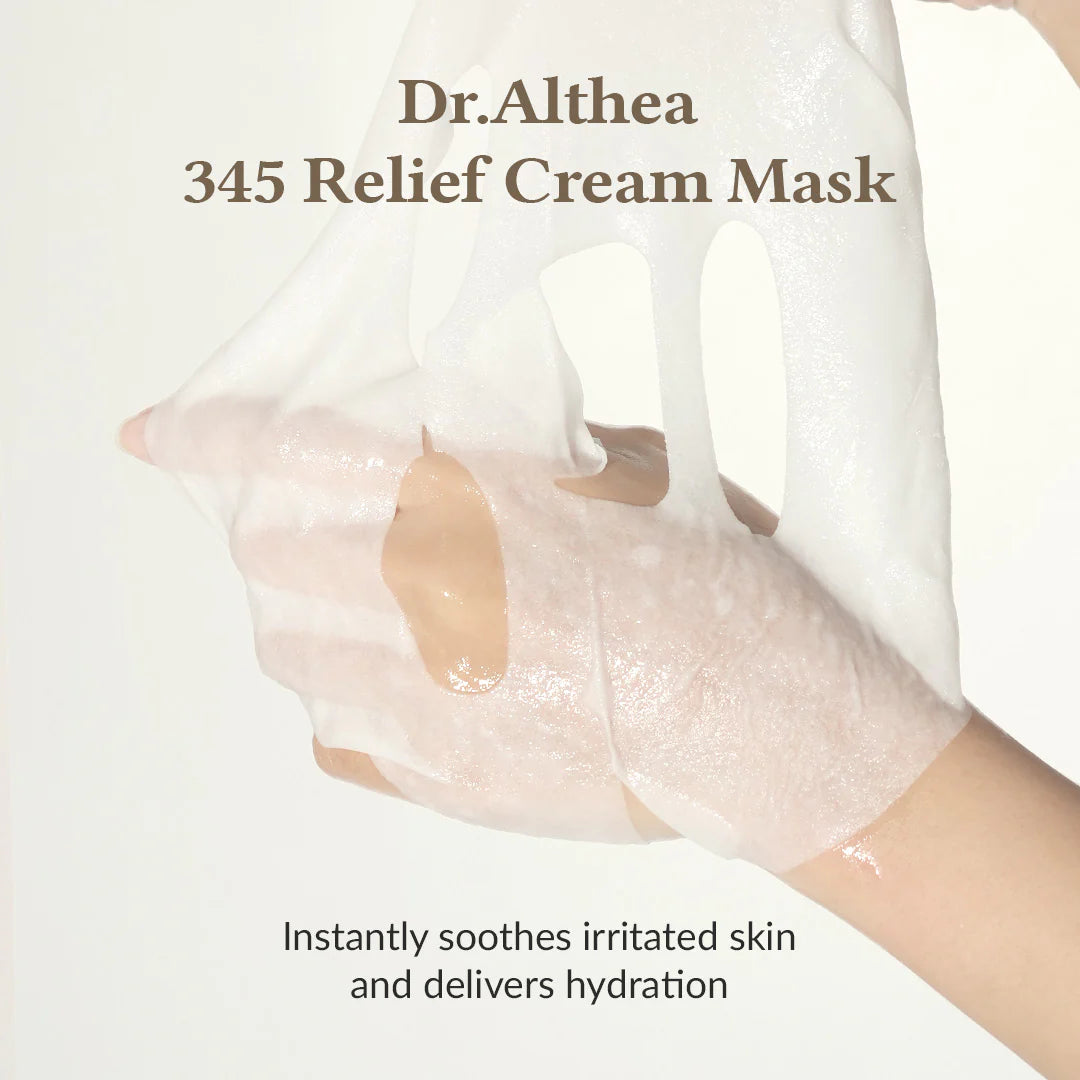 Dr. Althea 345 mask for sensitive skin, acne redness, and post-procedure recovery β Soothing Korean treatment from Atelier De Glow UAE.