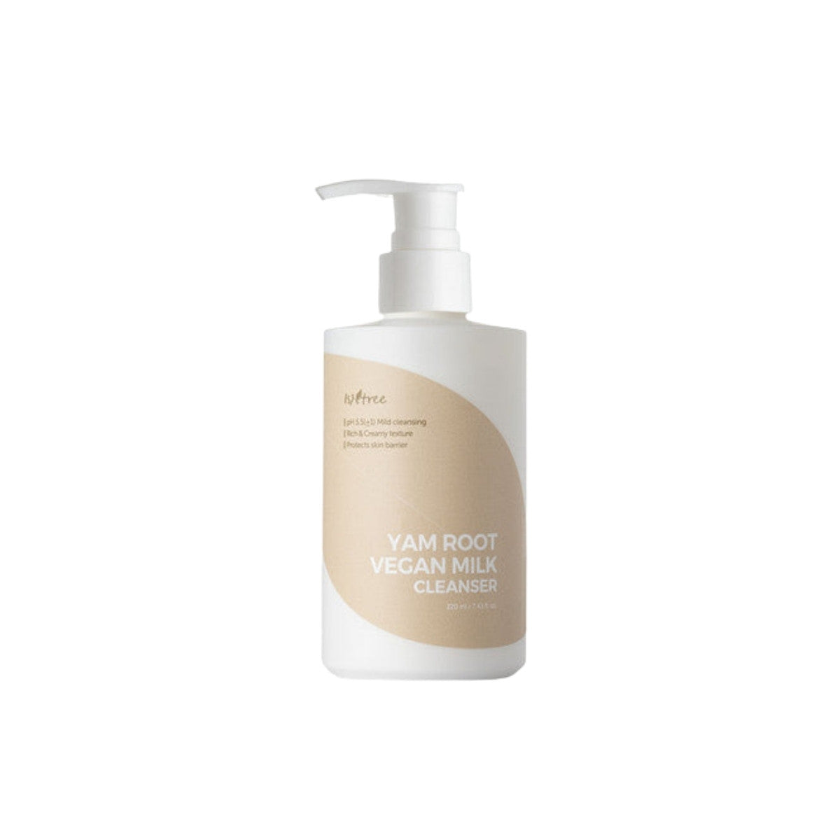 Isntree Yam Root Vegan Milk Cleanser bottle – 100% Vegan Korean milk cleanser with Yam Root extract and Phyto-mucin available at Atelier De Glow UAE.