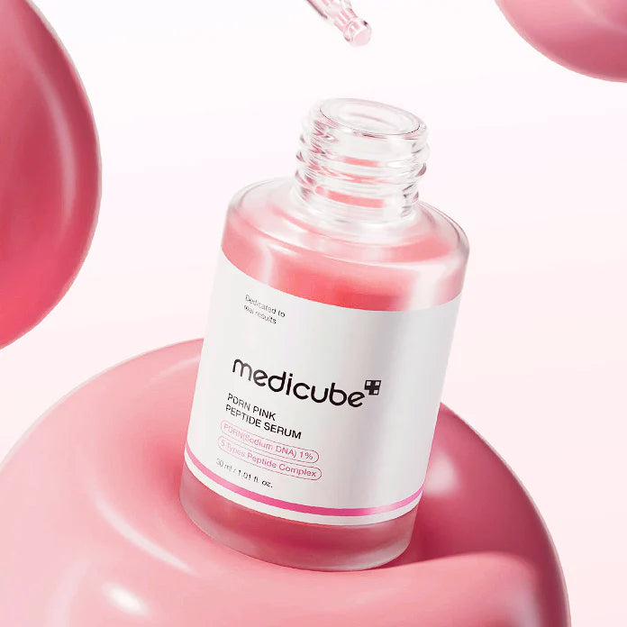 Medicube PDRN Serum – Professional-grade "Biomimetic DNA Scaffold & Tone-Correcting Filter" for an ultra-smooth, plump, and high-definition "Glass Skin" base, shop at Atelier De Glow UAE.