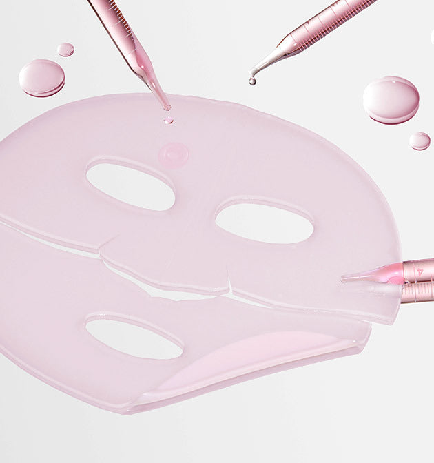 Medicube Pink Hydrogel Mask for sudden red facial heat stress, sunken cheek contours, flat dehydration lines, and dull lackluster skin tones – Plumping treatment from Atelier De Glow UAE.