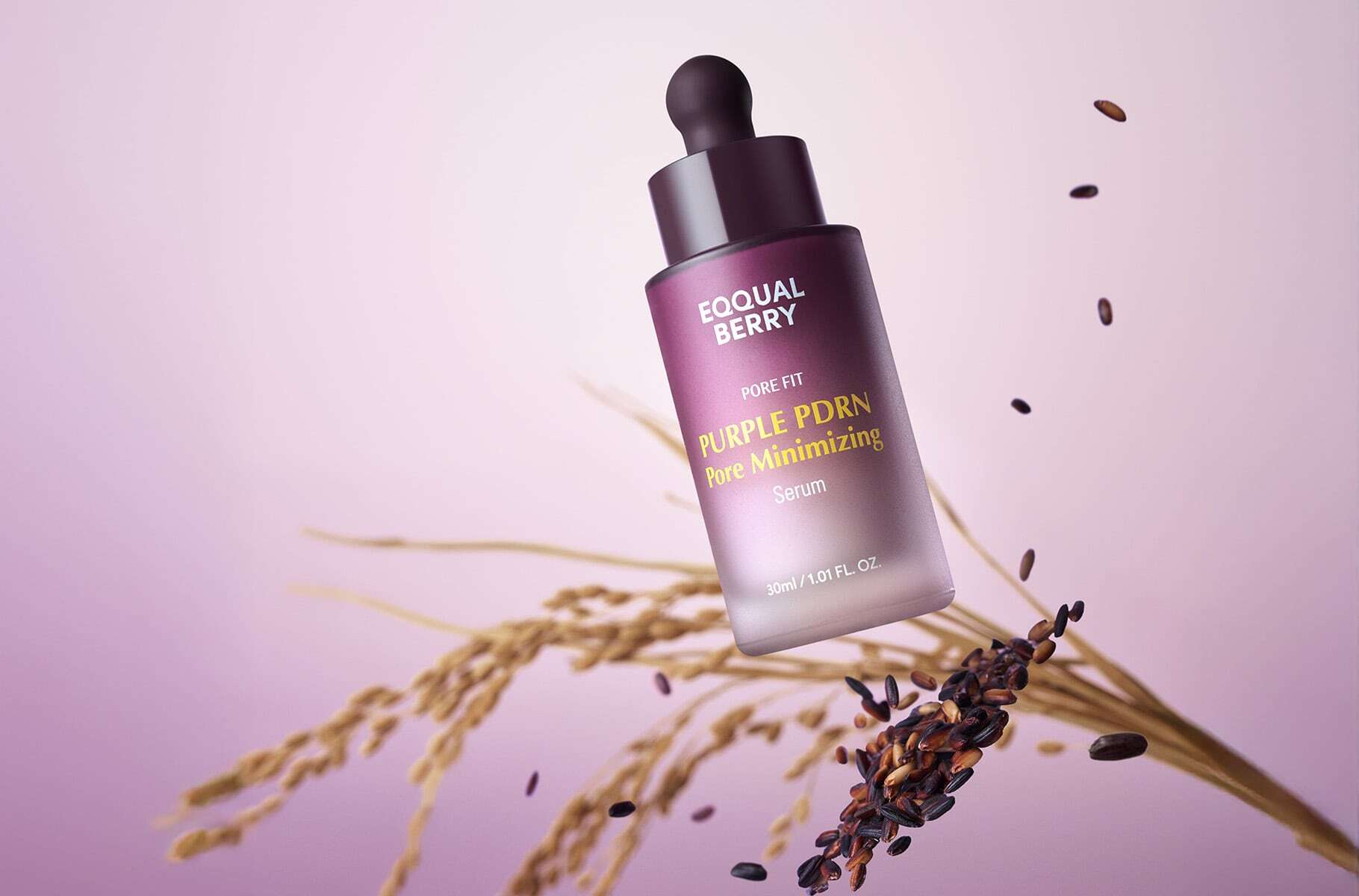 Vibrant purple-toned EQQUALBERRY PDRN Serum β Fast-absorbing, lightweight clinical serum for achieving a poreless skin finish at Atelier De Glow UAE.