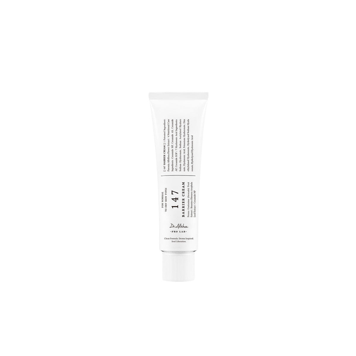 Dr. Althea 147 Barrier Cream β 50ml Korean recovery moisturizer with Ceramides and Artemisia Extract available at Atelier De Glow UAE.