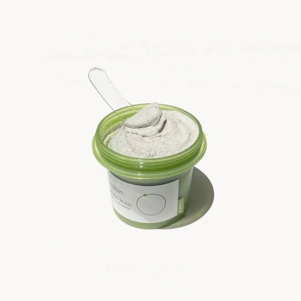Moist, easy-to-spread clay texture of beplain Mung Bean Pore Mask β Quick 3-minute Korean skincare for "Glass Skin" clarity at Atelier De Glow UAE.