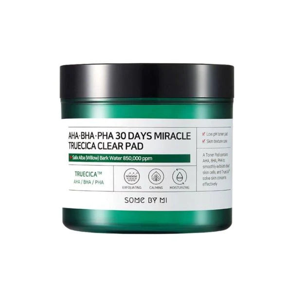 SOME BY MI AHA, BHA, PHA 30 Days Miracle Truecica Clear Pad | Atelier De Glow UAE