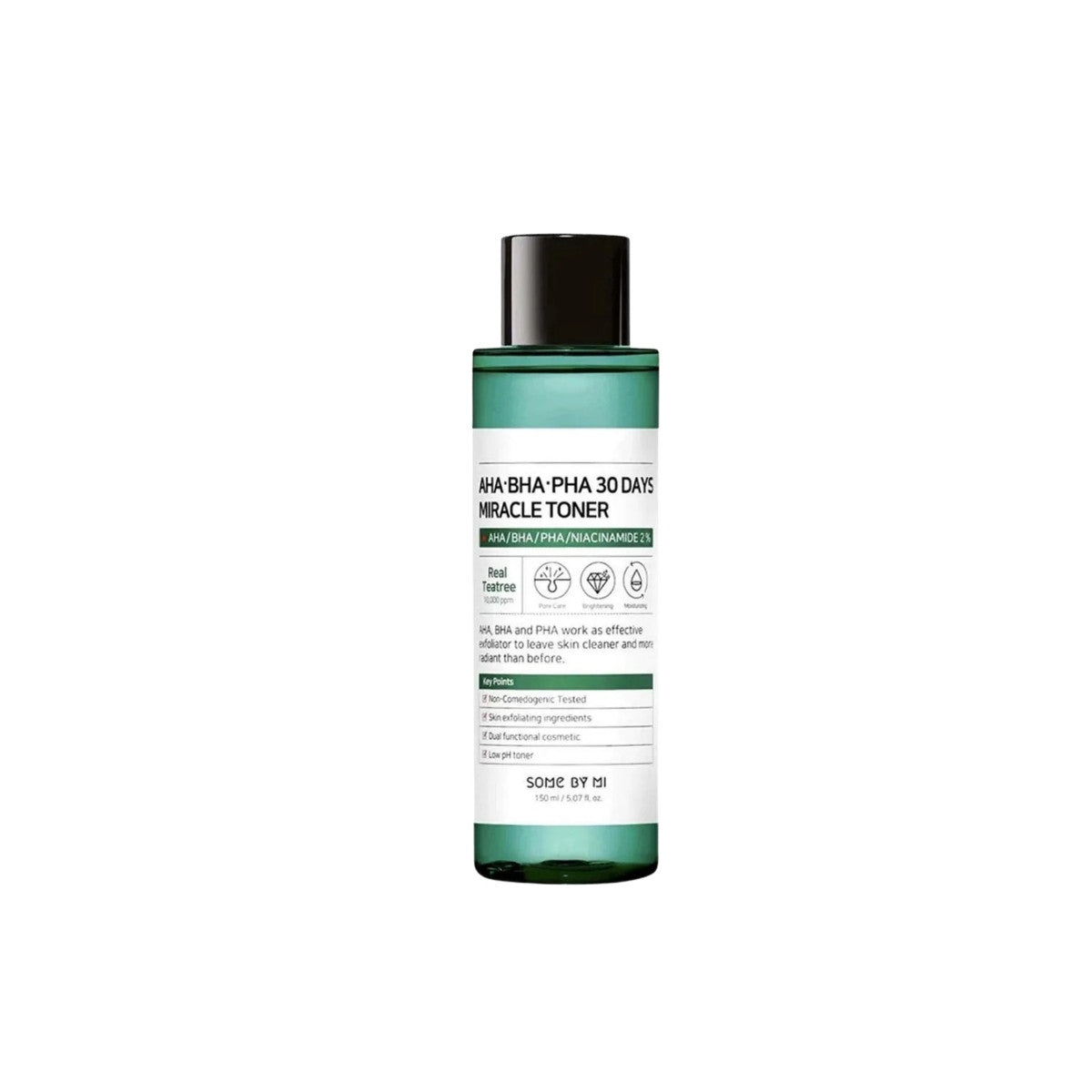 SOME BY MI AHA BHA PHA 30 Days Miracle Toner 150ml – clarifying exfoliating toner formulated with tea tree extract and acids for smooth skin available at Atelier De Glow UAE.