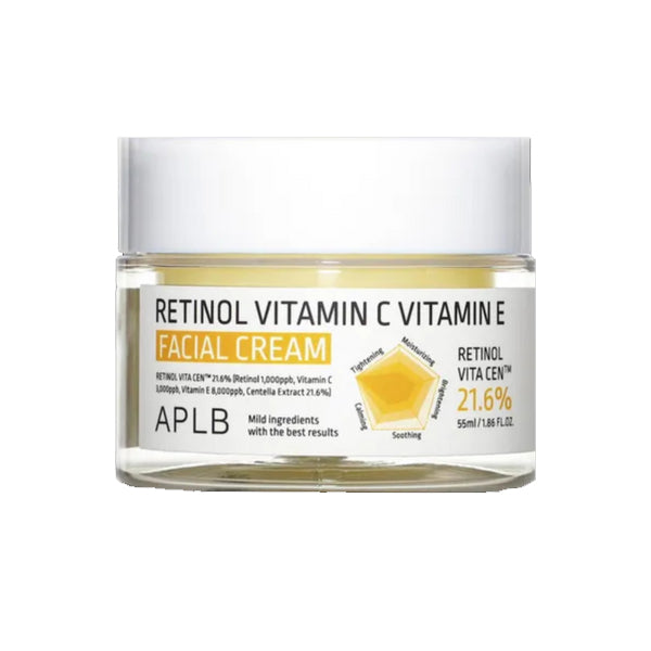 APLB Retinol Vitamin C Vitamin E Facial Cream β Advanced Korean anti-aging cream with stabilized Retinol and antioxidants at Atelier De Glow UAE.