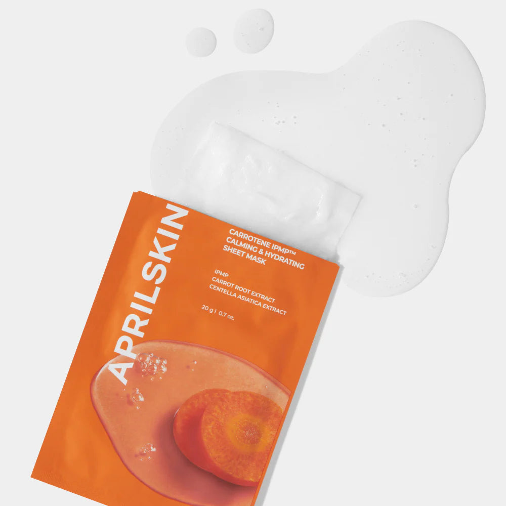 APRILSKIN Carrotene Mask for heat-irritated skin and humidity breakouts in Dubai – Calming Korean facial mask for sensitive skin with fast delivery in UAE.