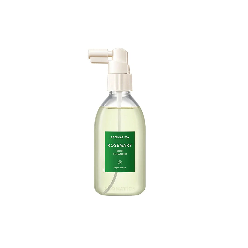 AROMATICA Rosemary Root Enhancer – Stimulating Korean scalp tonic and root-strengthening spray available at Atelier De Glow UAE.