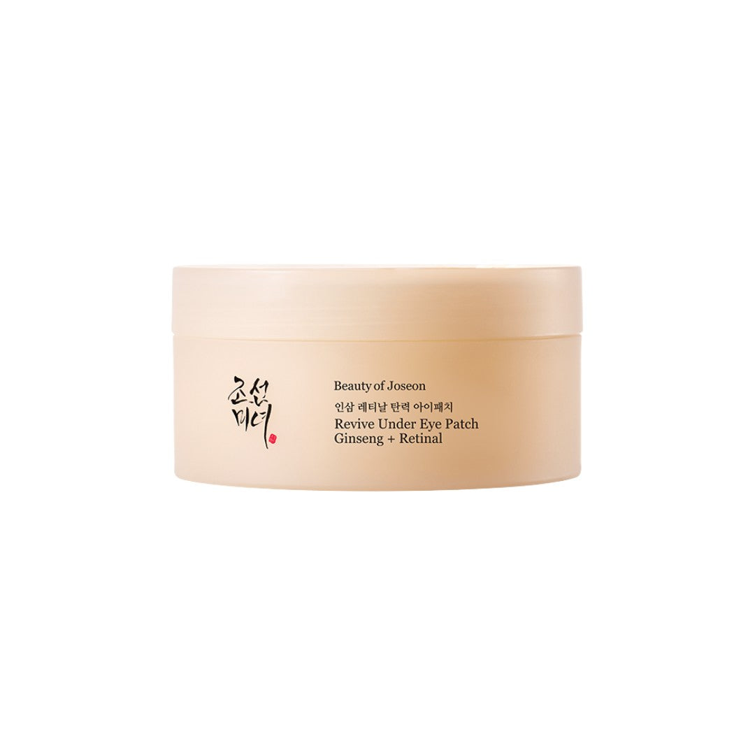 Beauty of Joseon Revive Under Eye Patch – 60 count Korean hydrogel eye patches with Ginseng and Niacinamide available at Atelier De Glow UAE.