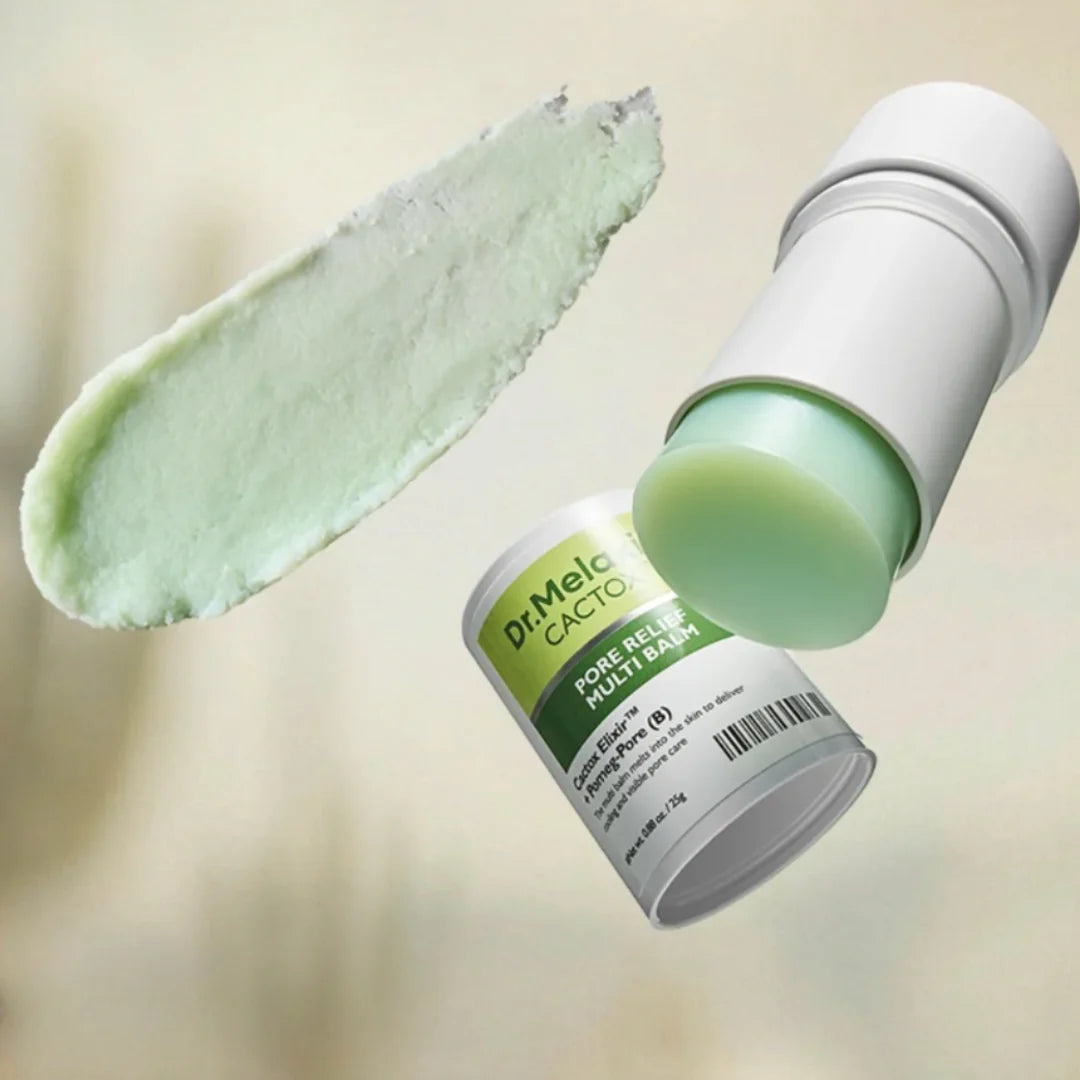 Dr.Melaxin Cactox balm for thermal heat-stretched cheek pores, afternoon T-zone sebum surges, and under-eye morning puffiness β Mattifying filter from Atelier De Glow UAE.