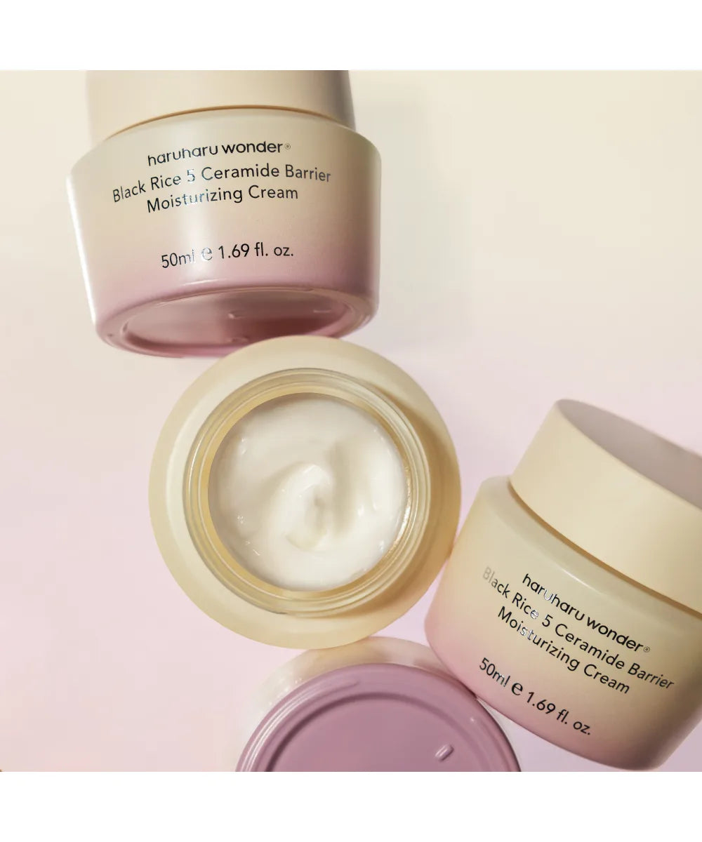 Velvety, fast-absorbing Haruharu Black Rice 5 Ceramide Cream – Utilizing Ultra Deep Technology for long-lasting hydration and barrier support at Atelier De Glow UAE.