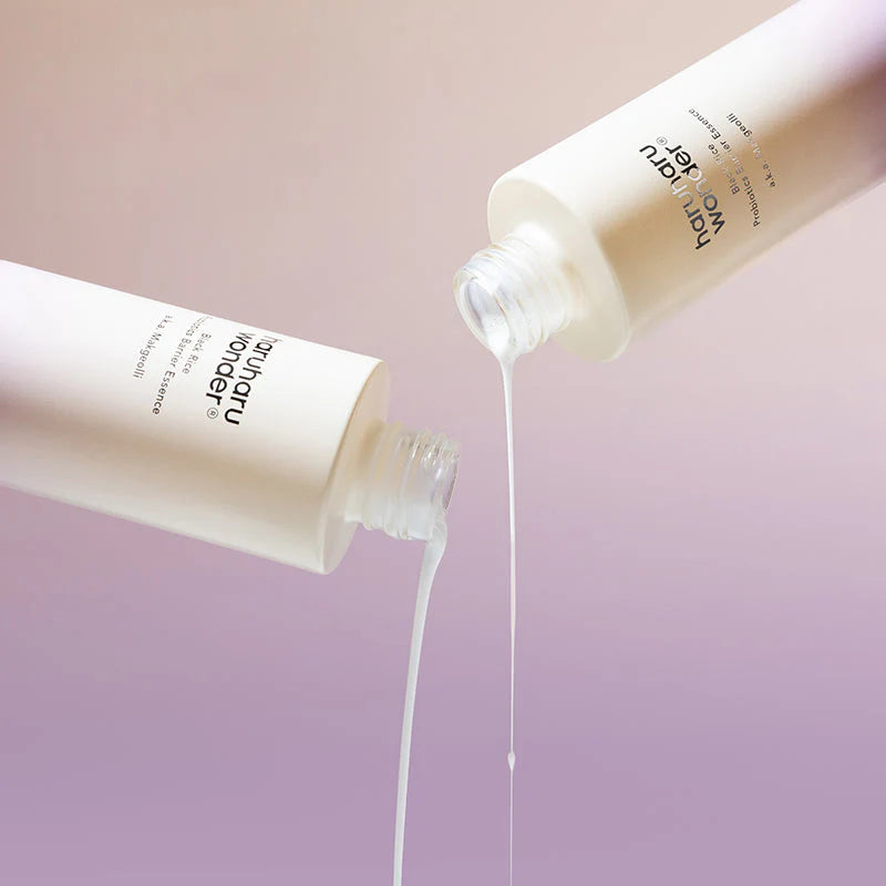 Haruharu Wonder essence for damaged skin barriers, sensitivity, and dullness – Microbiome-balancing "Skin Reset" formula from Atelier De Glow UAE.
