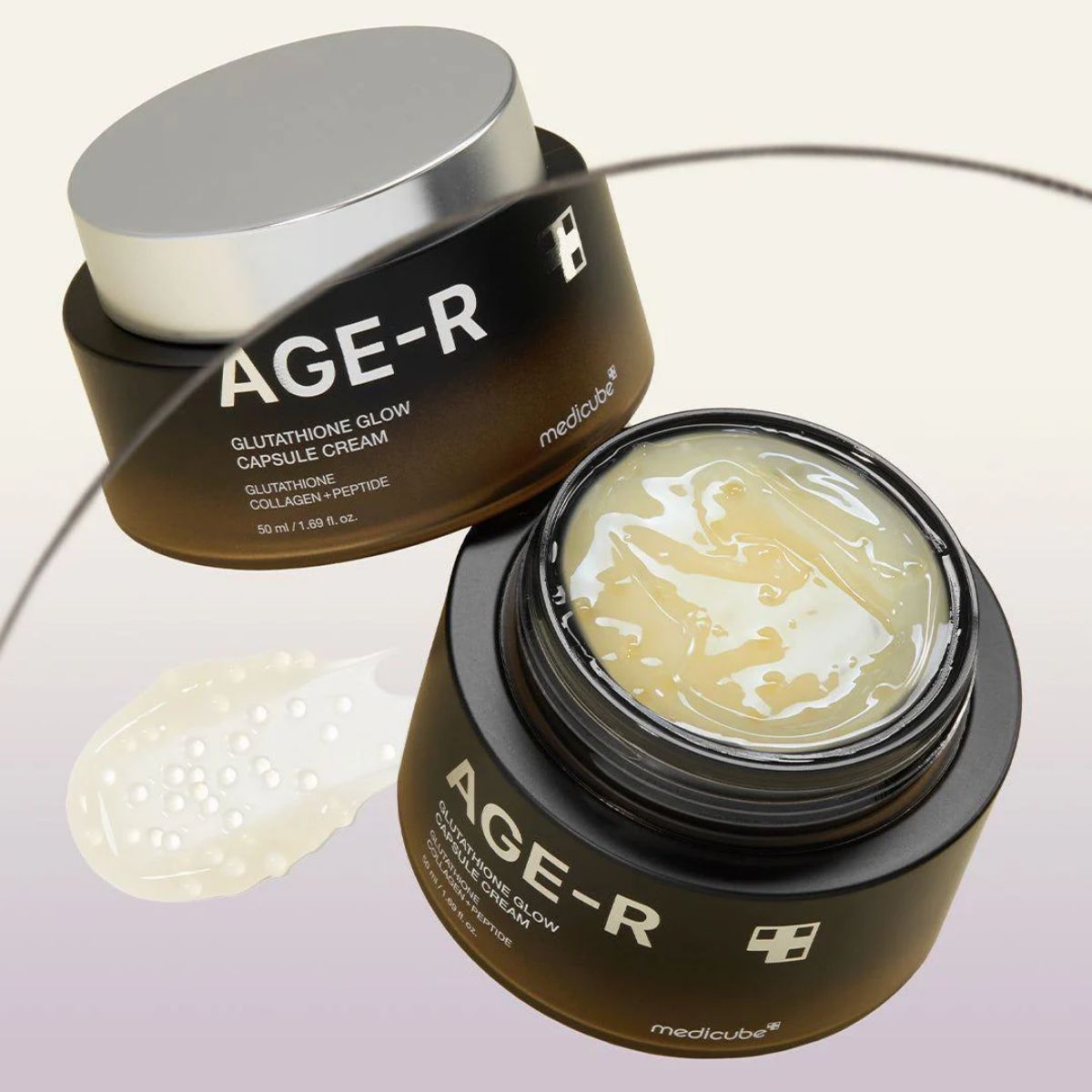 Medicube Glutathione Cream for dark post-acne blemishes, chronic sallow undertones, sun-induced spots, and moisture-barrier deflation – Vitamin cream from Atelier De Glow UAE.