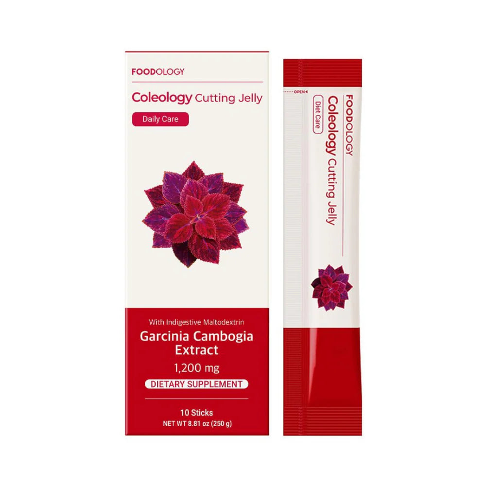 FOODOLOGY Coleology Cutting Jelly β 10 stick pack of Korean diet jelly featuring Garcinia Cambogia and fiber for weight management at Atelier De Glow UAE.