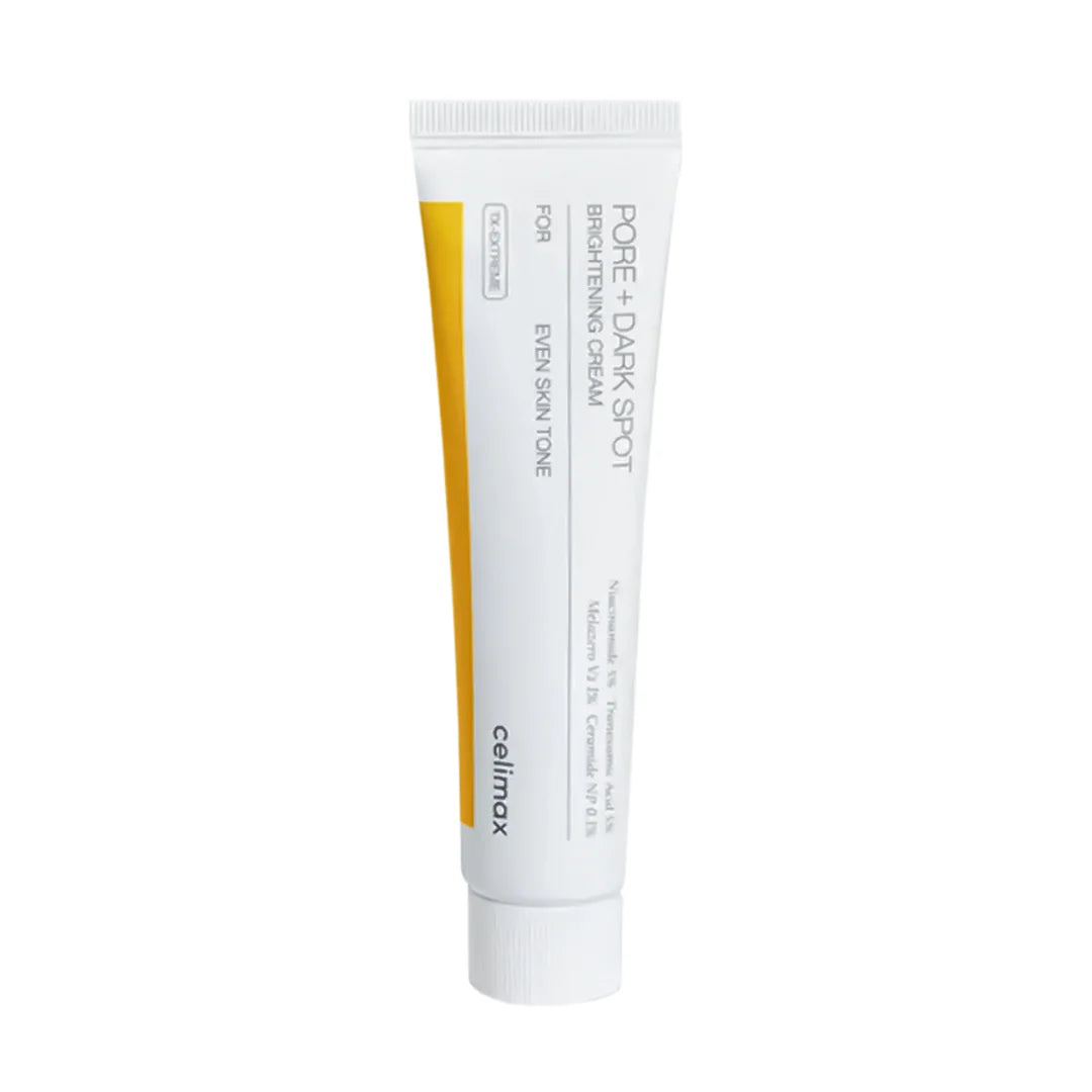 celimax Pore+Dark Spot Brightening Cream β 35ml Korean moisturizer with 5% Niacinamide and Tranexamic Acid available at Atelier De Glow UAE.