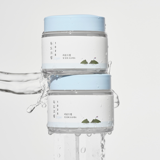ROUND LAB Dokdo Cream for damaged skin barriers, dryness, and sensitivity β Calming moisturizer to repair and lock in hydration from Atelier De Glow UAE.