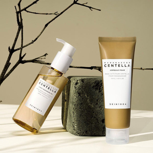 SKIN1004 Madagascar Centella Ampoule Foam for calming irritated skin, reducing redness, and gently clearing impurities without stripping natural moisture from Atelier De Glow UAE.