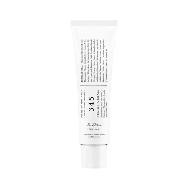 Dr. Althea 345 Relief Cream β 50ml Korean gel-cream with Niacinamide, Panthenol, and Prickly Pear Extract available at Atelier De Glow UAE.