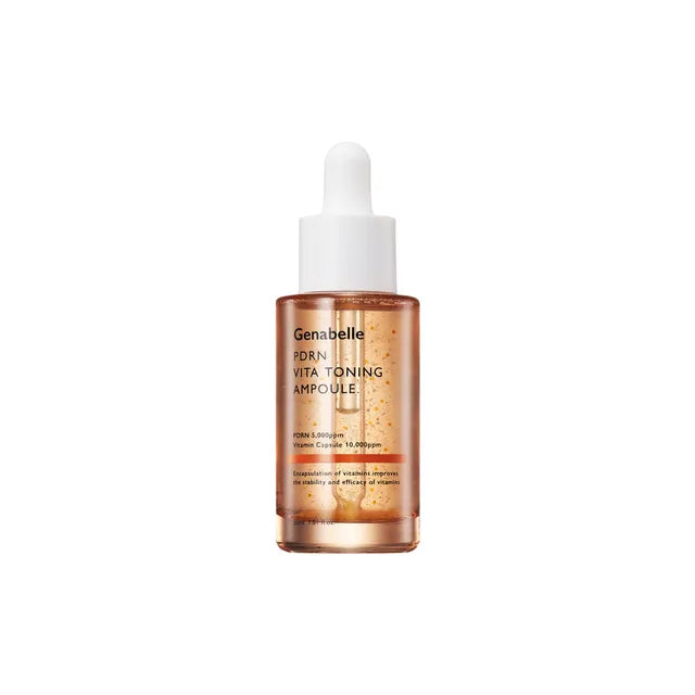 Genabelle PDRN VITA Toning Ampoule – Professional Korean serum with Salmon DNA and Vitamin Complex for brightening and repair available at Atelier De Glow UAE.