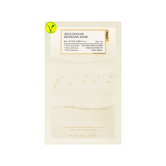 Fully Rice Dough Modeling Mask – 4EA professional-grade Korean peel-off masks with Rice Bran Extract available at Atelier De Glow UAE.