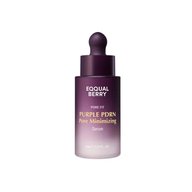 EQQUALBERRY Purple PDRN Pore Minimizing Serum β 30ml Korean clinical serum featuring Salmon DNA (PDRN) for structural repair available at Atelier De Glow UAE.