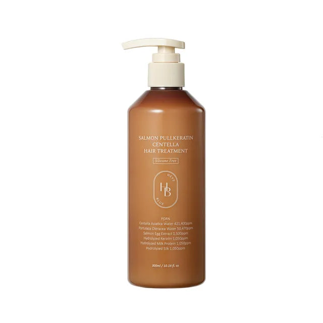 HEVEBLUE Salmon Pullkeratin Centella Hair Treatment β 300ml intensive repair mask with Salmon DNA and Keratin available at Atelier De Glow UAE.