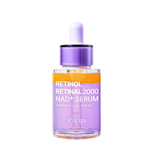 Purito SEOUL Retinol Retinal 2000 NAD+ Serum β 30ml high-performance dual retinoid and cellular longevity anti-aging serum available at Atelier De Glow UAE.