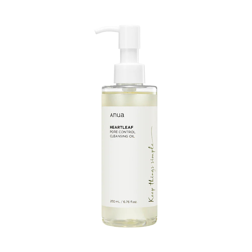 Anua Heartleaf Pore Control Cleansing Oil β Non-comedogenic Korean oil cleanser with Houttuynia Cordata extract available at Atelier De Glow UAE.