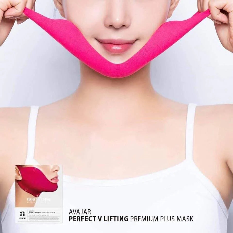 AVAJAR V-Lifting Mask for reducing morning facial swelling and water retention in Dubai – Instant firming Korean jawline mask with fast UAE delivery.
