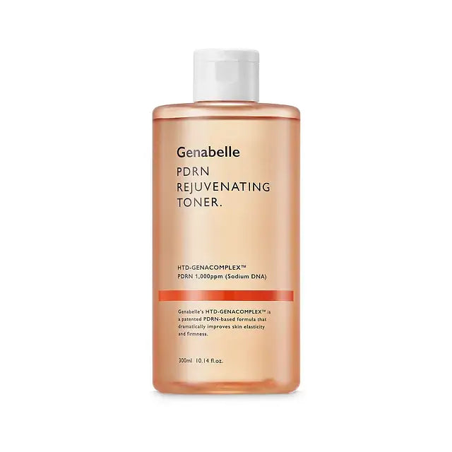 Genabelle PDRN Rejuvenating Toner β 300ml professional Korean toner featuring Salmon DNA (PDRN) for skin barrier repair available at Atelier De Glow UAE.