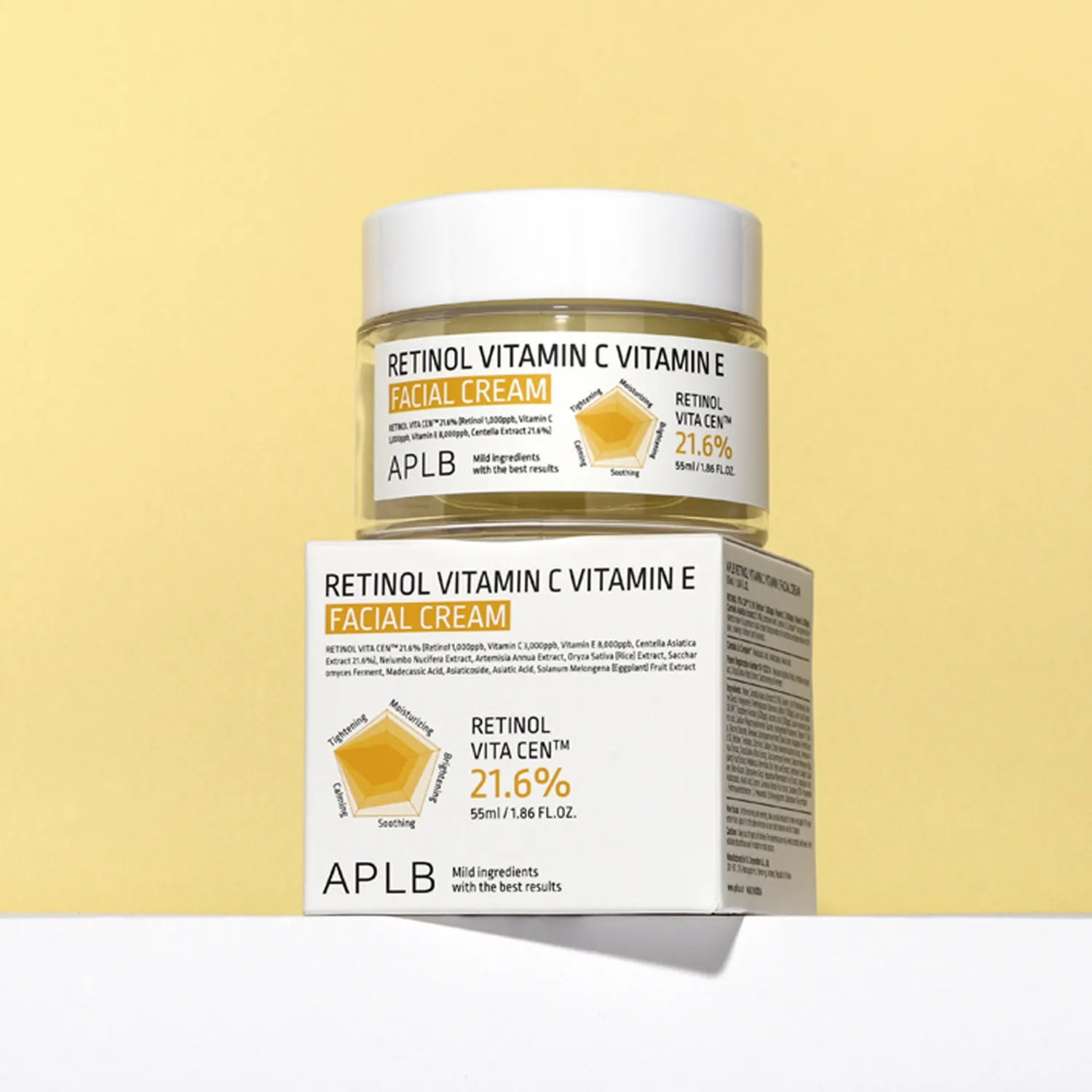 APLB Retinol Vitamin C Vitamin E Cream – Professional-grade Korean skincare for wrinkle care, dark spot correction, and antioxidant defense, shop at Atelier De Glow UAE.