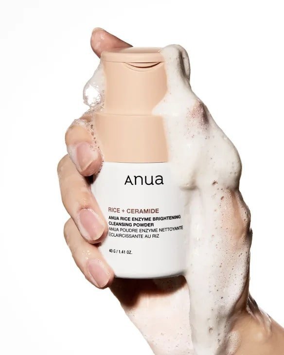 Anua Rice Cleansing Powder for "desert-dullness" and clogged pores in Dubai – Gentle brightening Korean cleanser for sensitive skin with fast delivery in UAE.