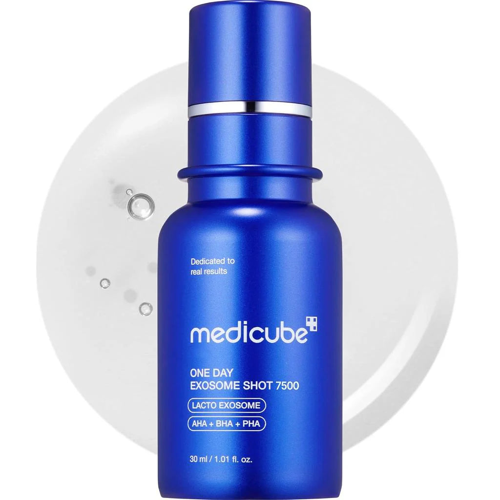 medicube Exosome Shot β Professional-grade "Pore Eraser" for achieving a flawless, poreless, and high-definition "Glass Skin" look, shop at Atelier De Glow UAE.