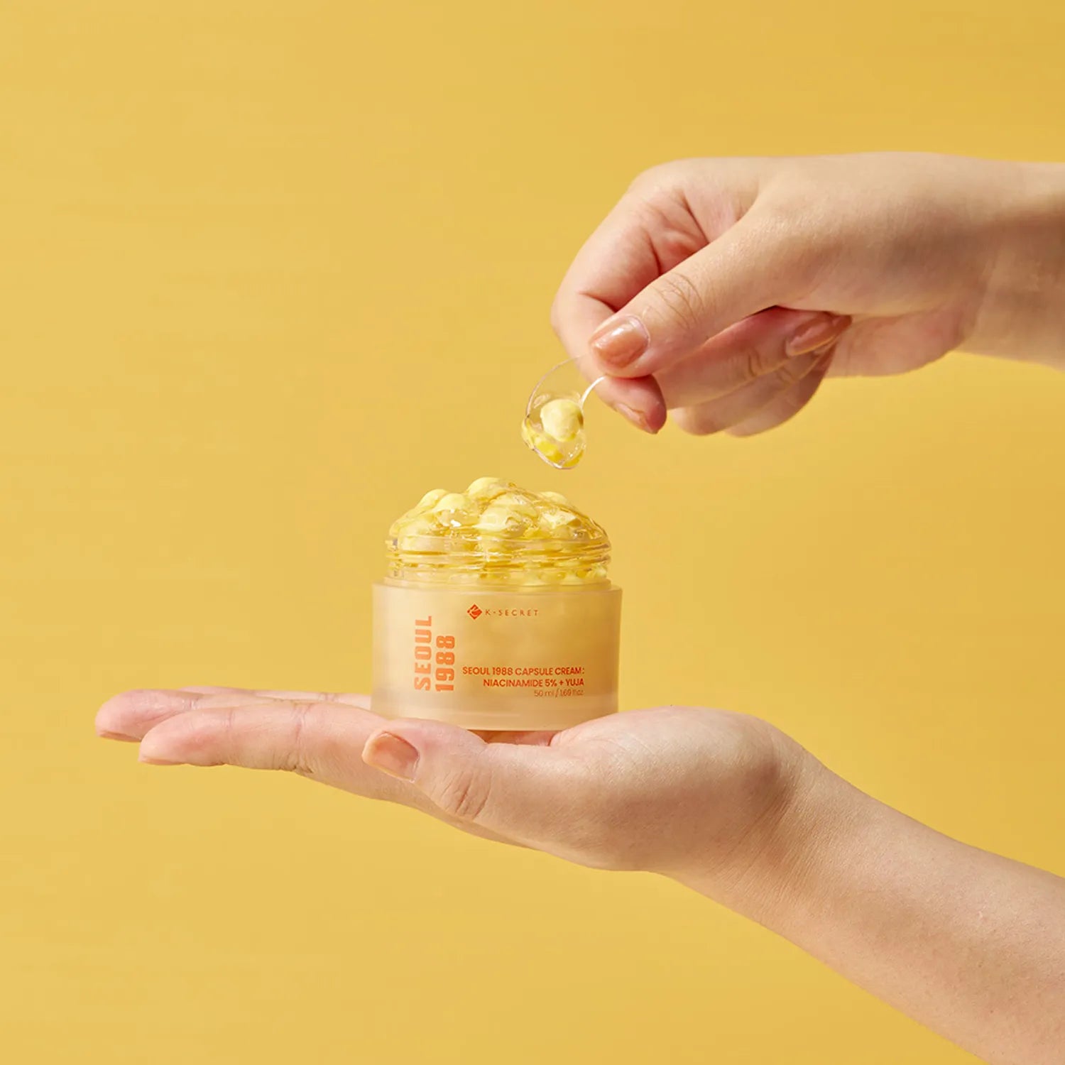 KSECRET Yuja Capsule Cream – Professional-grade "Customizable Radiance Infusion" for achieving a uniform, luminous, and high-definition "Glass Skin" canvas, shop at Atelier De Glow UAE.