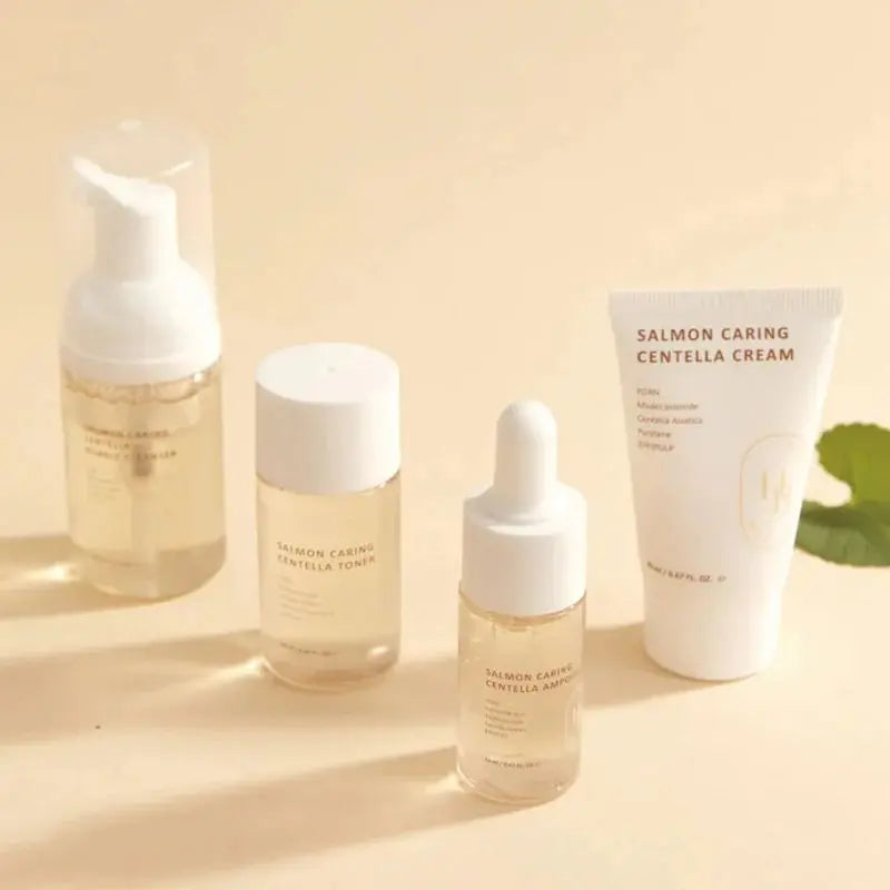 HEVEBLUE Salmon Caring Centella Special Travel Kit Bag Set | Atelier De Glow UAE