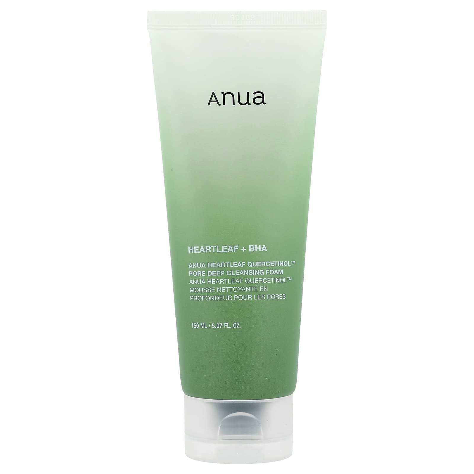 Dense, micro-bubble lather of Anua Heartleaf Quercetinol Foam β High-adhesion Korean cleansing foam for "Glass Skin" clarity at Atelier De Glow UAE.