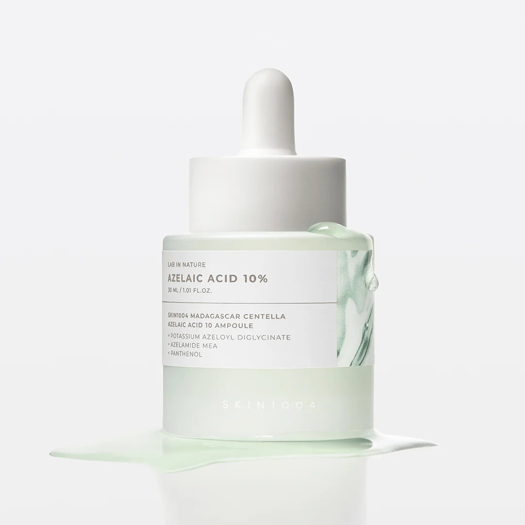 SKIN1004 Madagascar Centella Azelaic Acid 10 Ampoule – 30ml clinical acne-scar fading serum with 10% Azelaic Acid and soothing Centella Asiatica available at Atelier De Glow UAE.