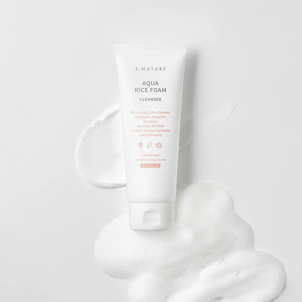 S.NATURE Aqua Rice Foam Cleanser | Atelier De Glow UAE