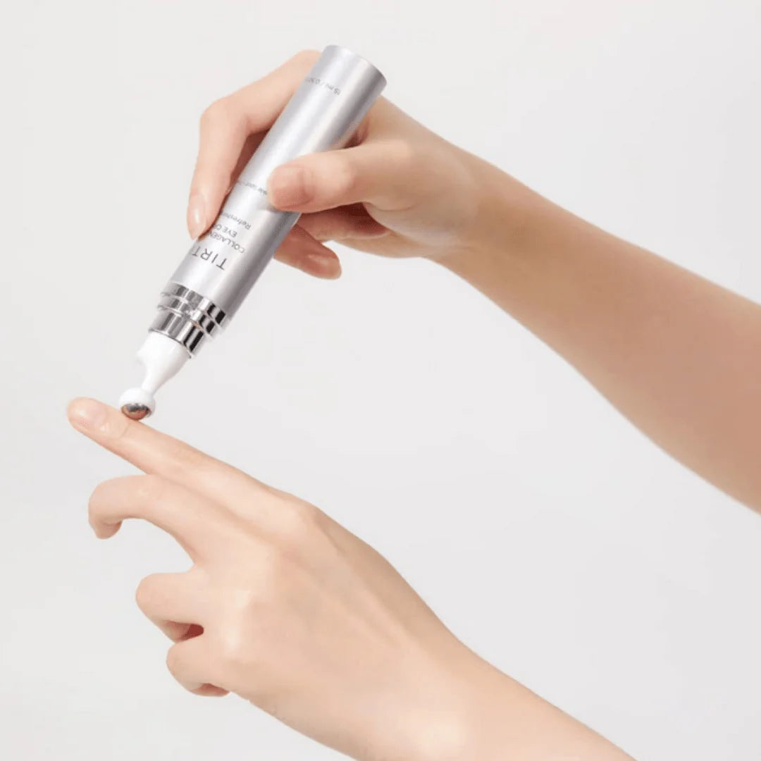 Rich, fast-absorbing, and non-greasy eye cream by TIRTIR that provides deep nourishment and long-lasting hydration to the delicate eye area for a plump finish at Atelier De Glow UAE.
