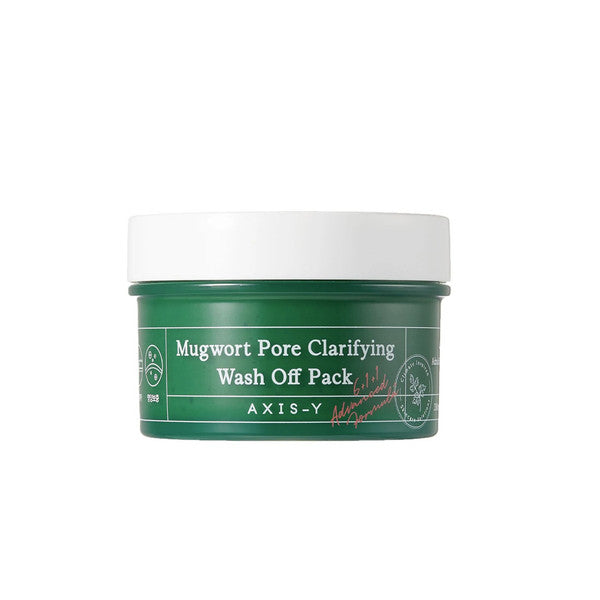 AAXIS-Y Mugwort Pore Clarifying Wash Off Pack β 61% Mugwort and Adzuki Bean Korean clay mask available at Atelier De Glow UAE.