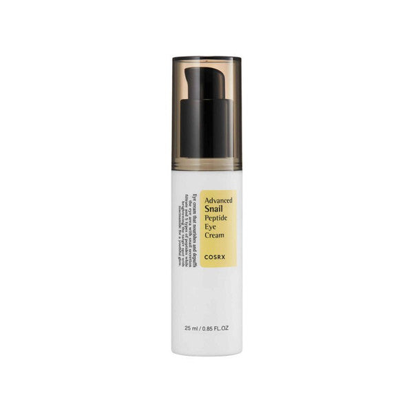 COSRX Advanced Peptide Eye Cream β 25ml Korean eye treatment with 5-Peptide Complex and Snail Mucin available at Atelier De Glow UAE.
