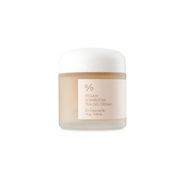 Dr. Ceuracle Vegan Kombucha Tea Gel Cream – 75ml Korean moisturizer with 78% Vegan Tea Complex and Kombucha Extract available at Atelier De Glow UAE.