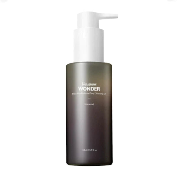 Haruharu Wonder Black Rice Moisture Deep Cleansing Oil β 150ml Korean oil cleanser with Fermented Black Rice and Jojoba Seed Oil available at Atelier De Glow UAE.