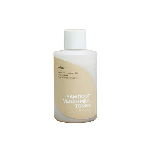 Isntree Yam Root Vegan Milk Toner bottle β 80% Yam Root extract and Phyto-mucin for deep Korean skin hydration available at Atelier De Glow UAE.